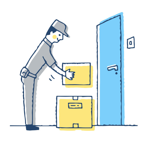 把行李放在入口处的快递员图片下载