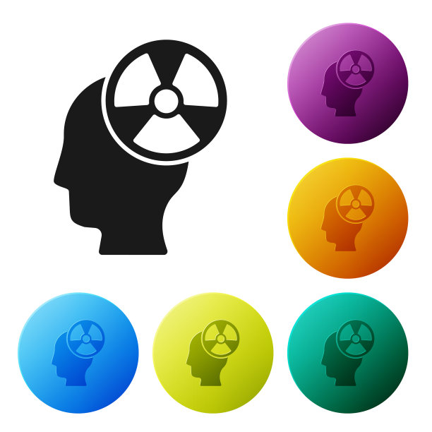 黑色的剪影一个人头和一个辐射图片下载