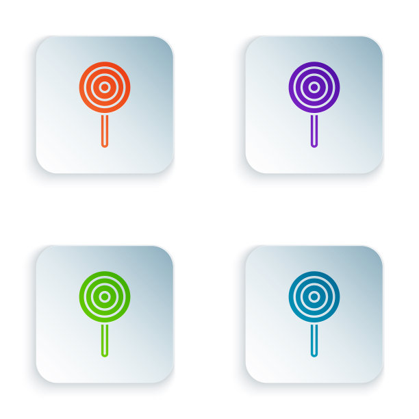 彩色棒棒糖图标孤立在白色背景图片下载