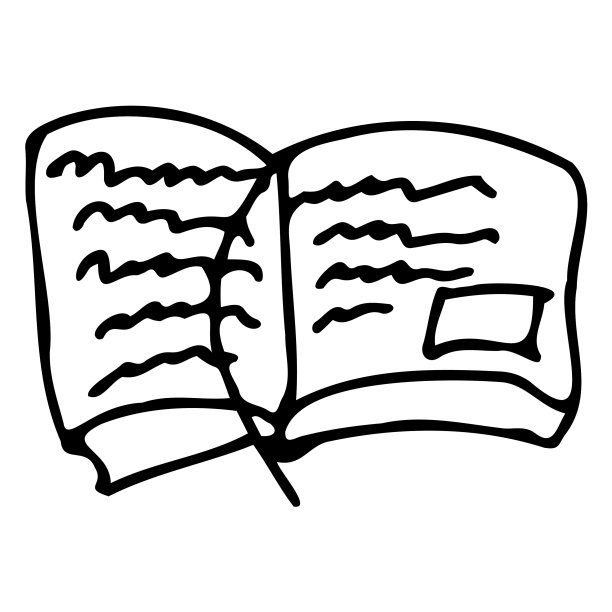 手绘打开书简单的标志最小图片下载
