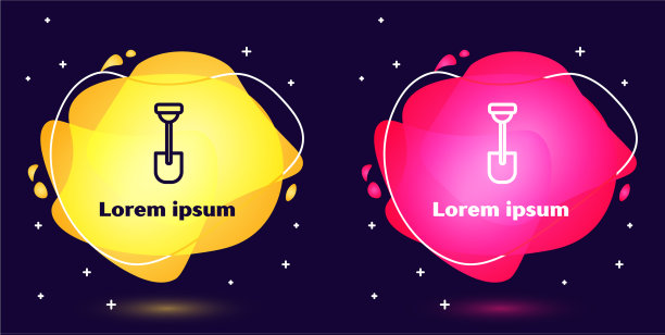 设置线铲图标隔离在蓝色背景图片下载