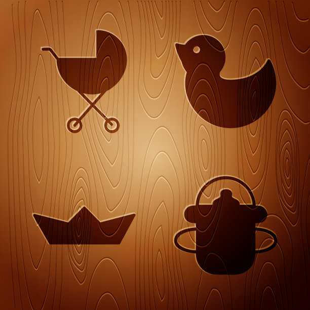 摆好木桶底子折纸船图片下载