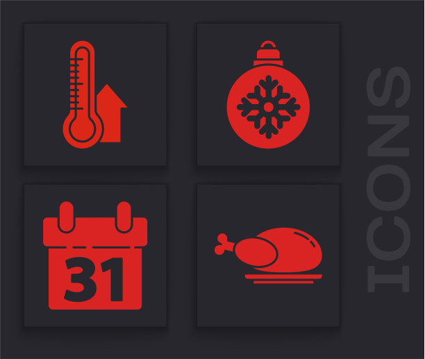 Set烤火鸡或气象学鸡图片下载