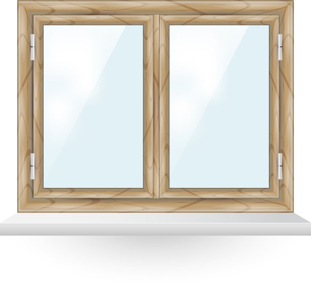 双木窗，白色铰链和图片下载
