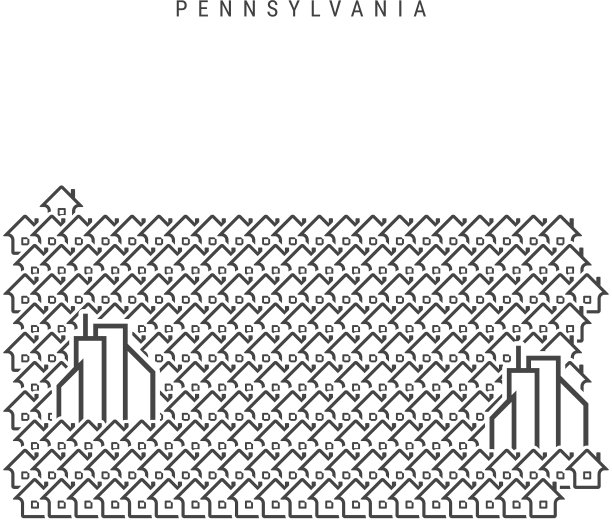 宾夕法尼亚州房地产地图图标图片下载