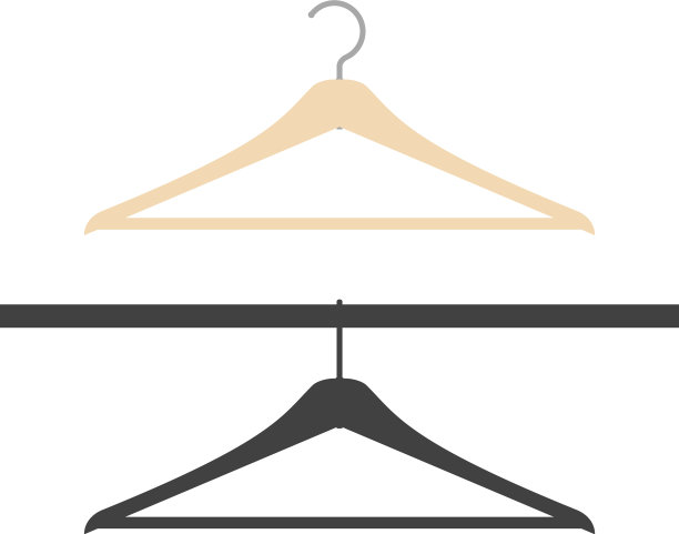 扁平风格和剪影木制衣架图片下载