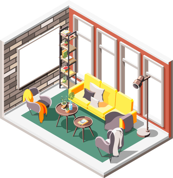 等距放样室内构图图片下载