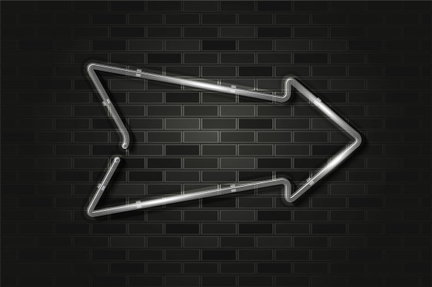 指针箭头闪烁着白光或霓虹灯图片下载