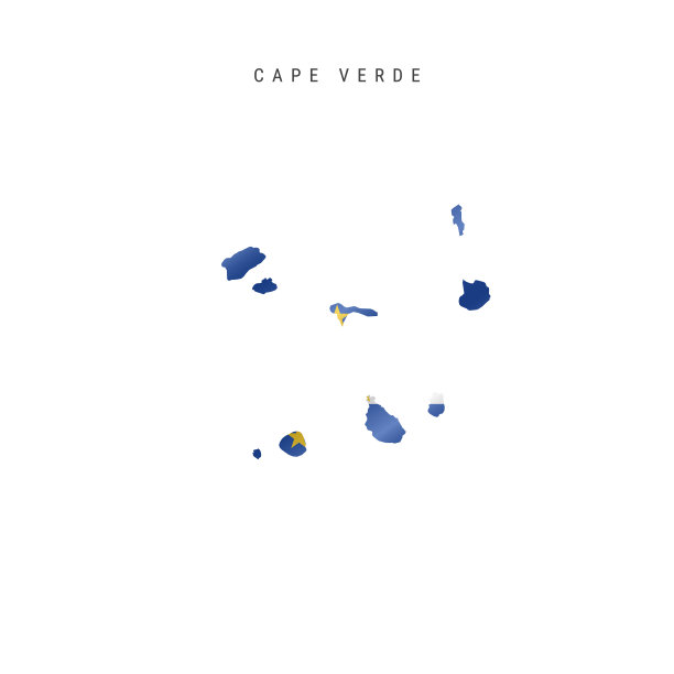 挥舞旗帜的佛得角地图图片下载