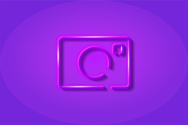 照片相机发光的3d符号卡模板上图片下载