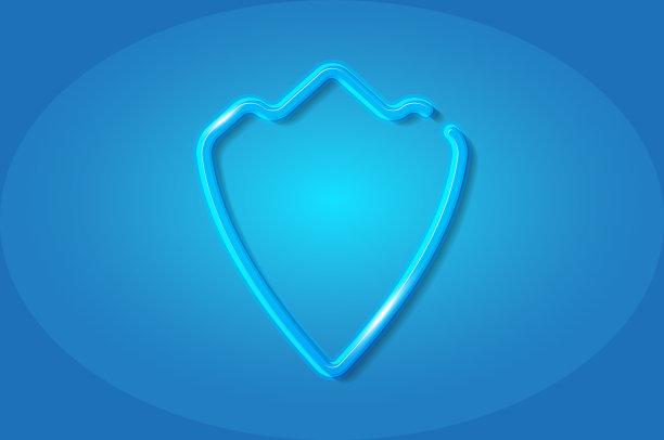 三角形盾牌发光的3d符号卡图片下载