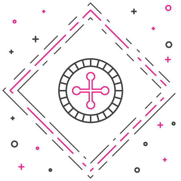 线赌场轮盘赌轮图标孤立在白色图片下载