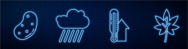 设气象测温仪马铃薯云线图片下载