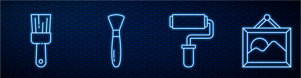 画线刷漆滚筒刷漆图片下载