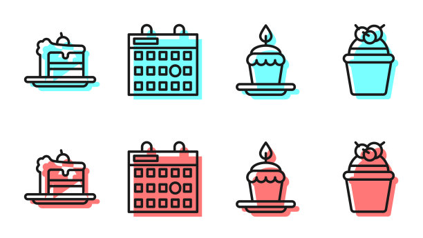 设线蛋糕与燃烧的蜡烛生日蛋糕图片下载