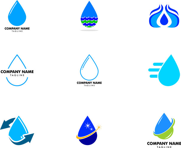 设置水滴标志设计模板图片下载