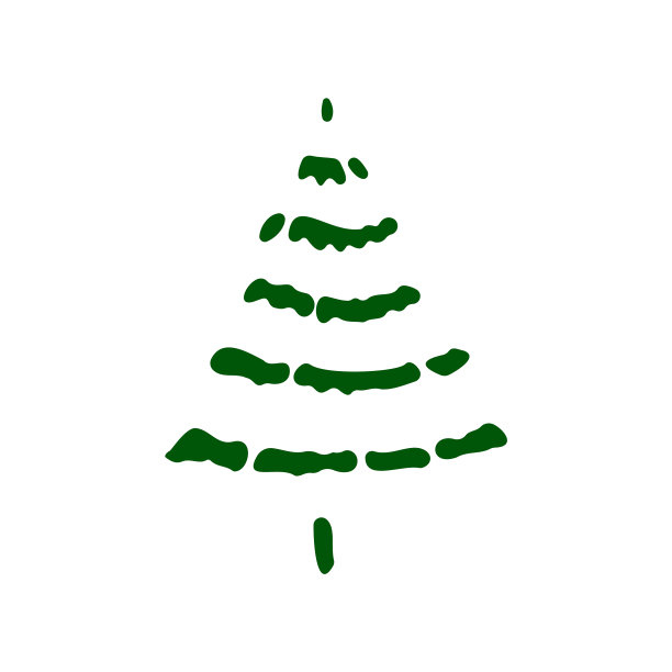 绿色的圣诞树手绘涂鸦图片下载