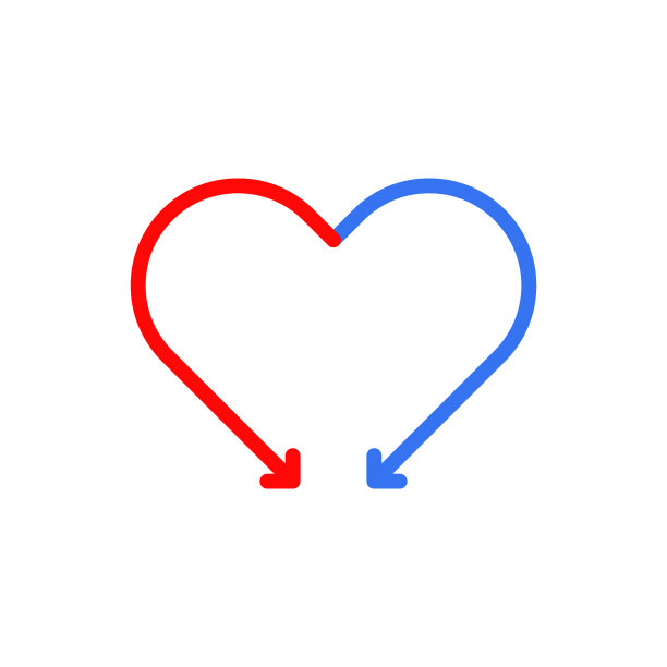 带有箭头的心形图标图片下载