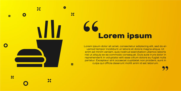 黑汉堡和炸薯条用纸盒包装图片下载