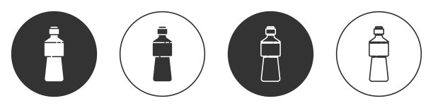 黑色瓶子水图标孤立在白色图片下载