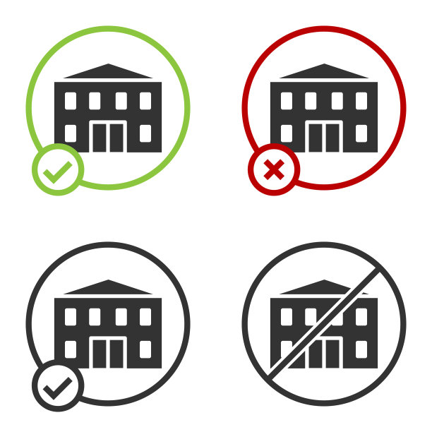 黑色学校建筑图标孤立在白色上图片下载