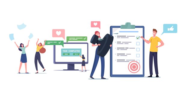 任务完成的概念。快乐的人物胜利举起手和散落的文件在工作场所图片下载