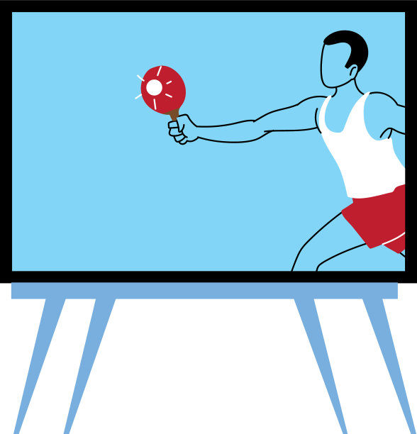 在电视上做运动的男人图片下载