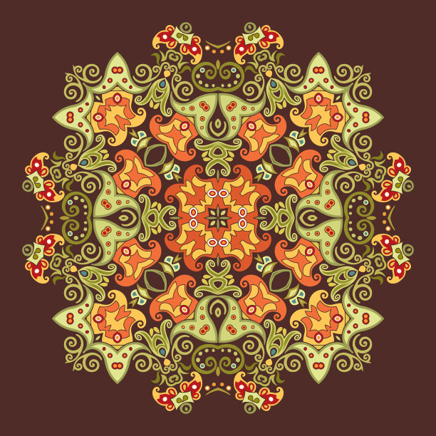 民族抽象花朵图片下载