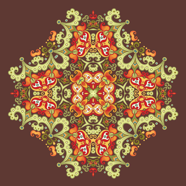 民族抽象花朵图片下载