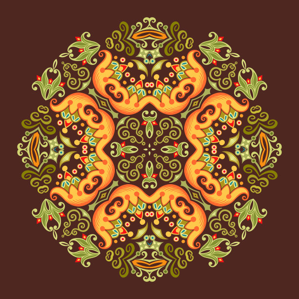 民族抽象花朵图片下载