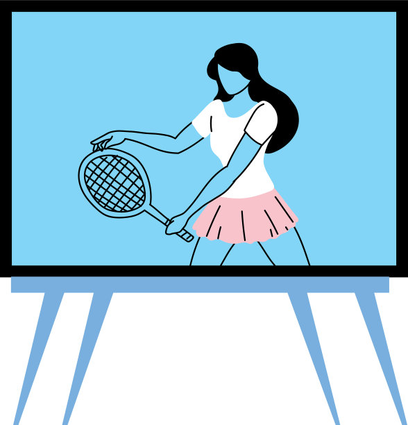 在电视上做运动的女人图片下载