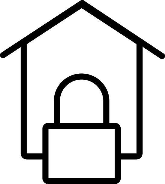 房屋数据安全锁线条风格图片下载