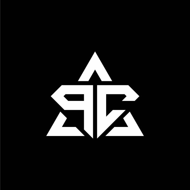 PC字母标志与钻石形状和三角形图片下载