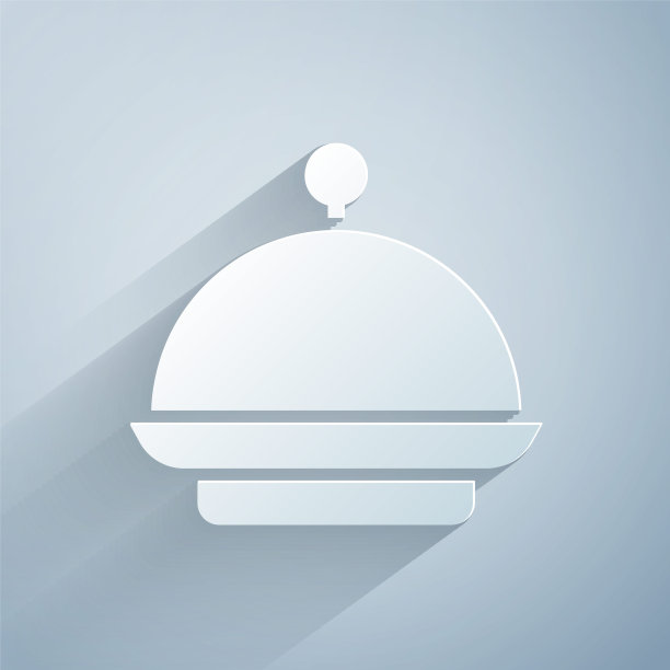 灰色背景上的剪纸圣诞节食物托盘图标矢量图图片下载