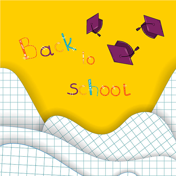 回到学校背景剪纸页艺术图片下载