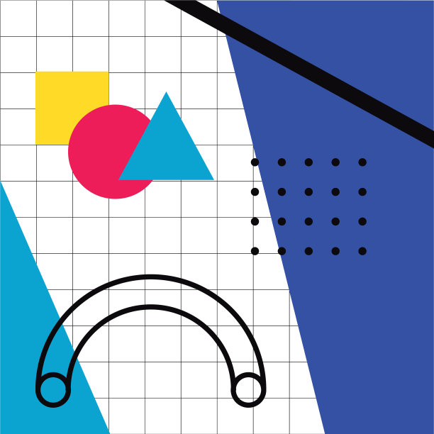 抽象海报与色彩和数字几何图片下载