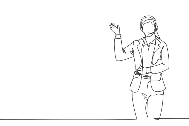 单线连续画年轻快乐图片下载