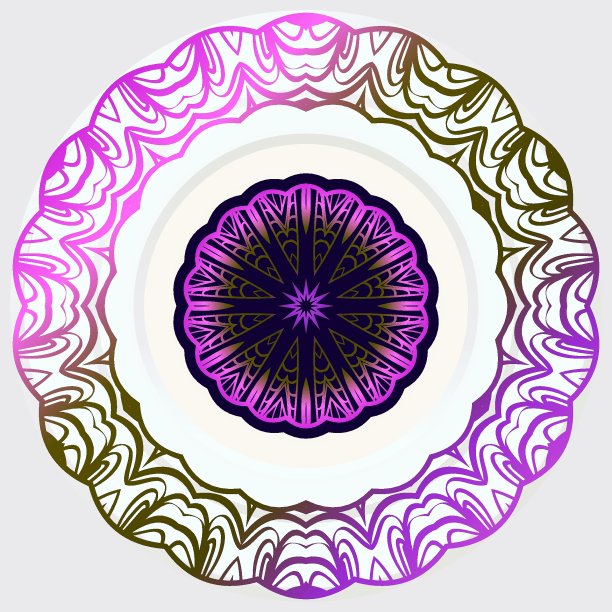 观赏花卉图案。手绘曼荼罗。装饰元素。插图。抗应激治疗模式。东方模式。印度，摩洛哥，神秘主义，奥斯曼帝国的主题。图片下载