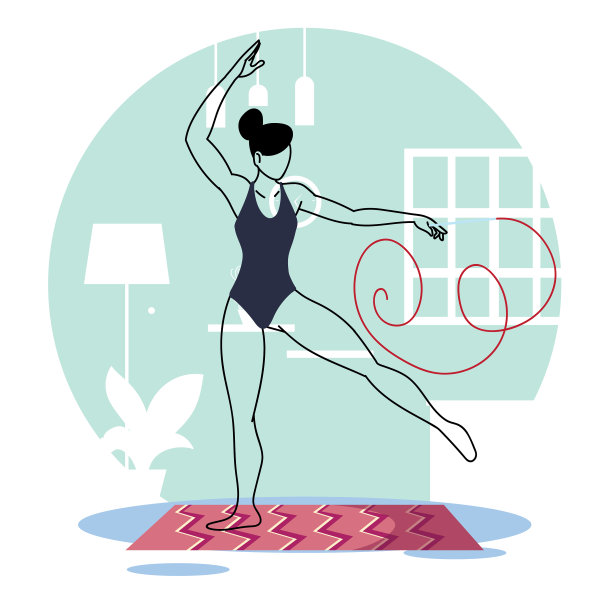 妇女在家接受隔离培训图片下载