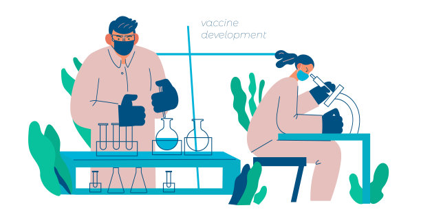 实验室的科学家们正在研制疫苗。图片下载