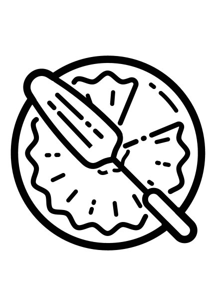 蛋糕抹刀平面图标隔离在白色背景图片下载