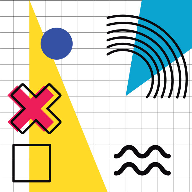 抽象海报与色彩和数字几何图片下载