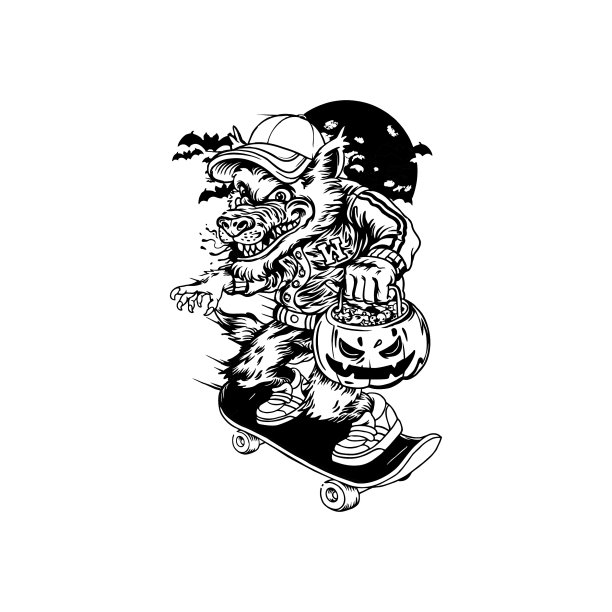 剪影溜冰者沃尔夫Clipart为您的工作标志商品t恤，贴纸和标签，海报，贺卡广告公司或品牌。图片下载