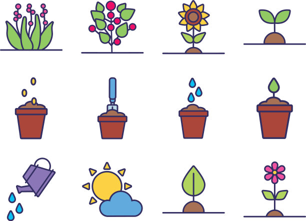 束状植物生长线和填充花柱图片下载