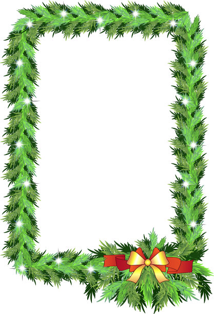 圣诞垂直相框从针叶图片下载