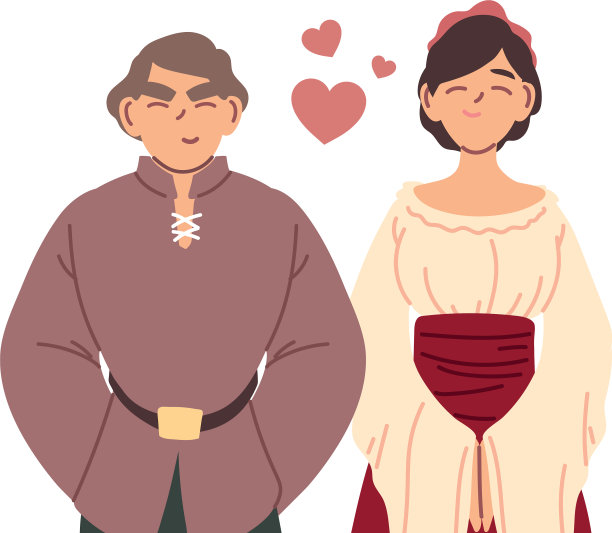 中世纪的男女组合设计图片下载