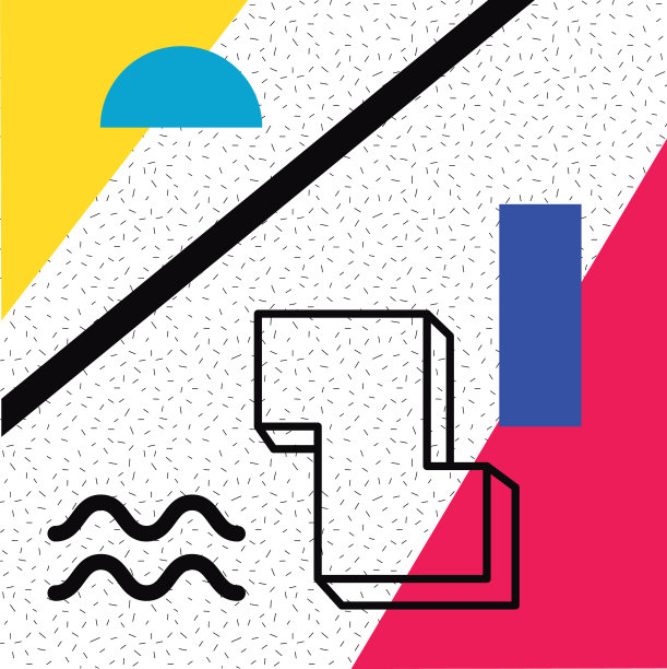 抽象海报与色彩和数字几何图片下载