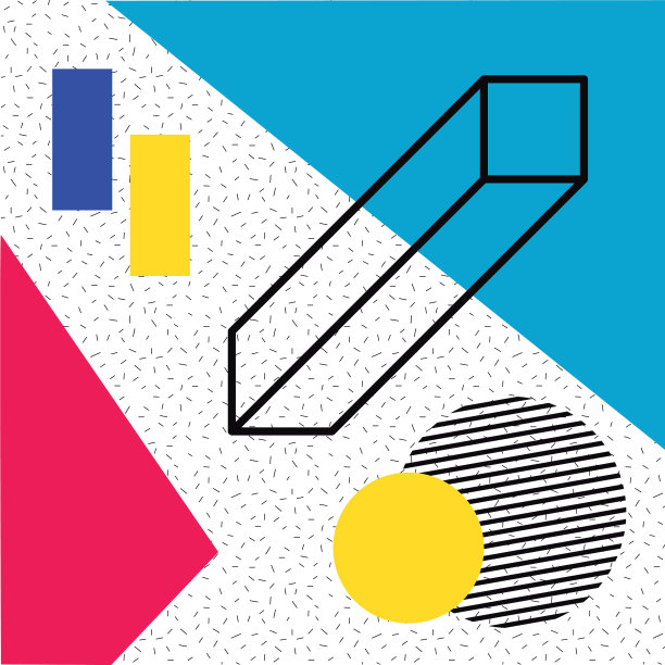 抽象海报与色彩和数字几何图片下载