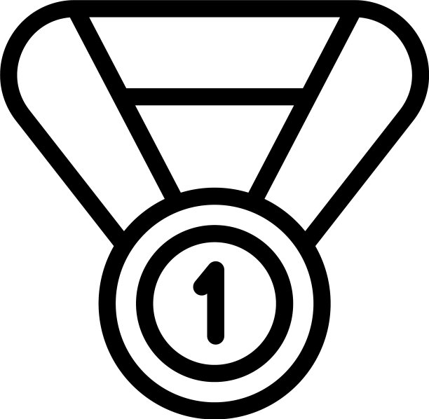 跑步第一名奖章轮廓风格图标图片下载