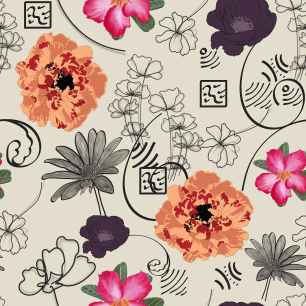 无缝图案，用于纺织/织物，壁纸，包装纸，室内设计。图片下载